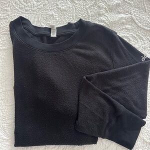 ALO Yoga Alosoft Black Crewneck Sweatshirt in Large